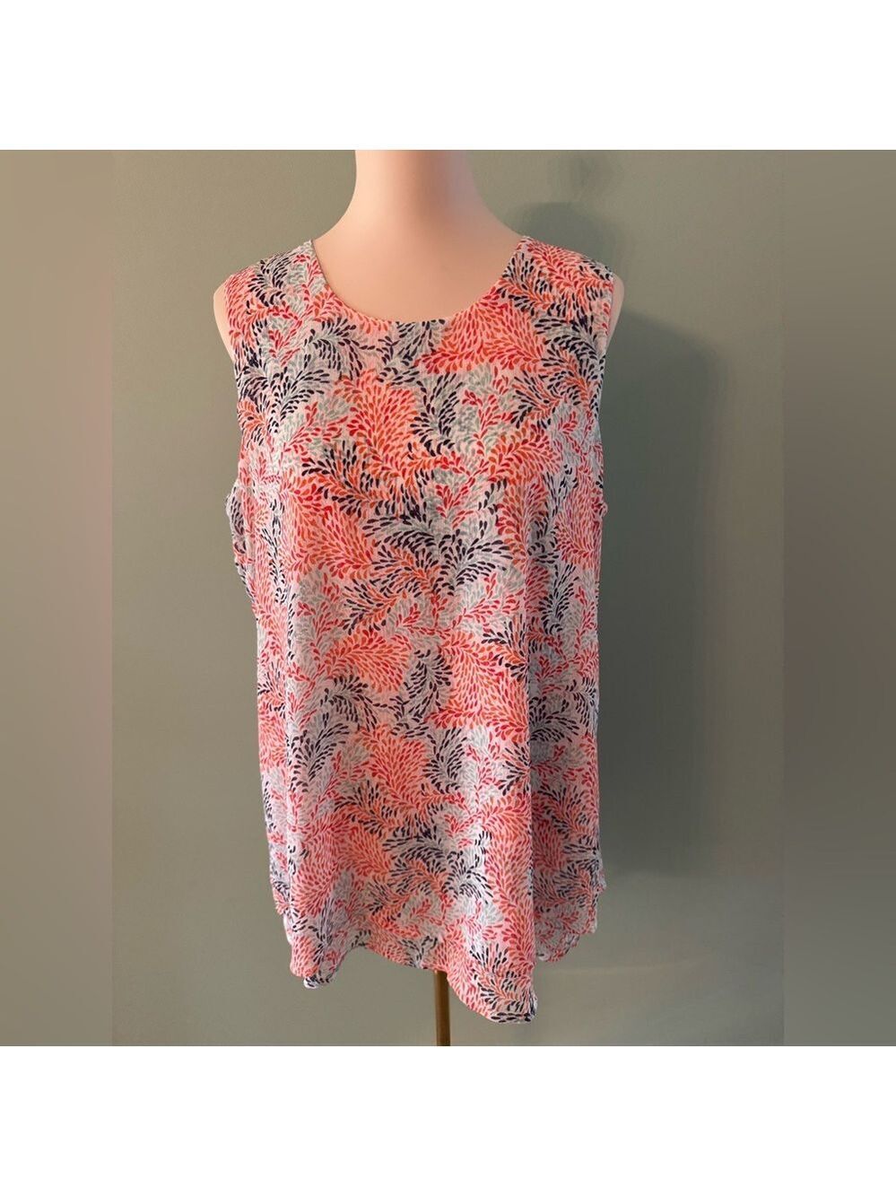 Fever Red and Blue Tank Top Vibrant Style Size L